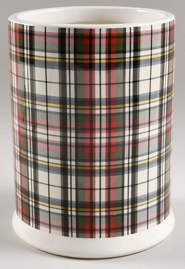 Plaid Cookie Jar No Lid by Pottery Barn China-1