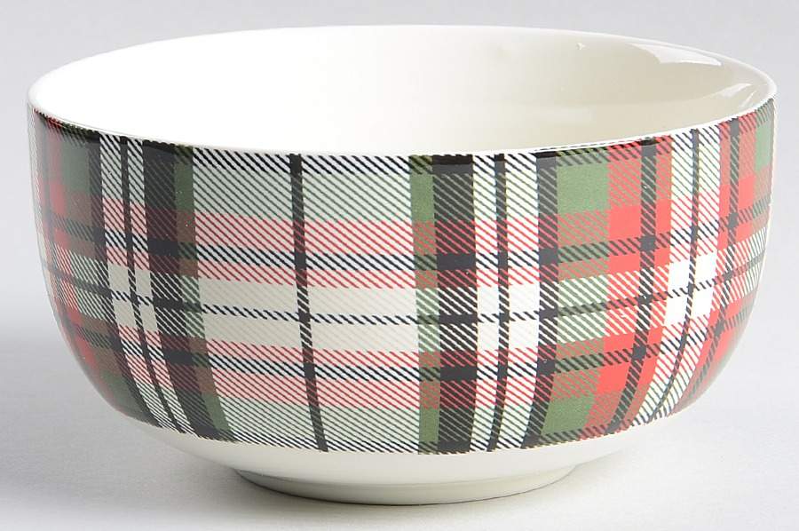 Plaid Soup/Cereal Bowl by Pottery Barn China-1