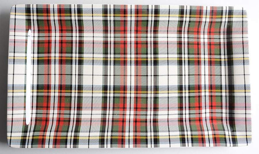Plaid 17" Rectangular Serving Platter by Pottery Barn China-1