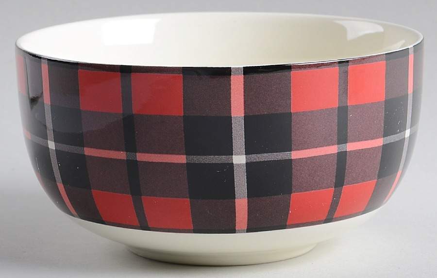 Plaid Soup/Cereal Bowl by Pottery Barn China-1