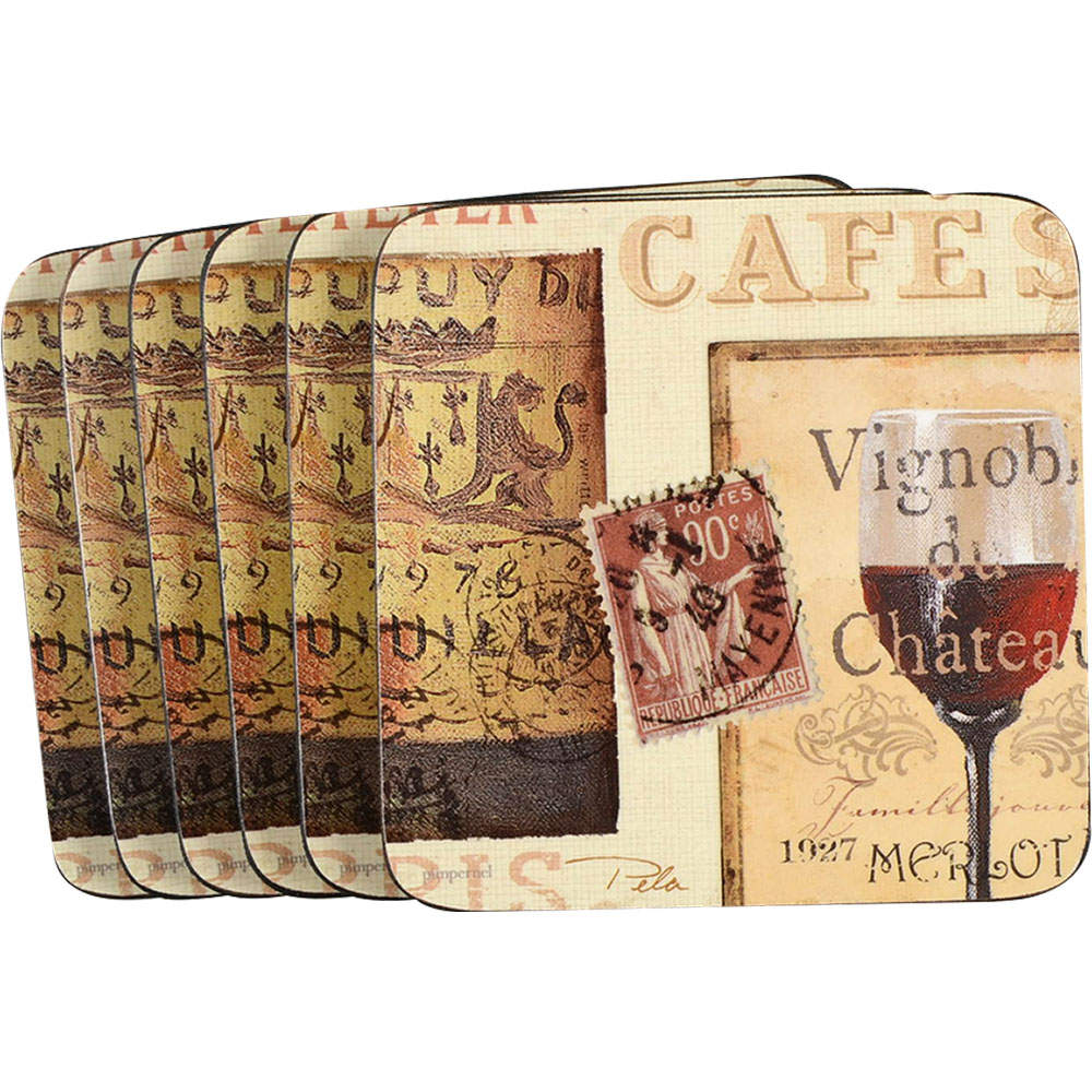 Coasters Square Corkback Coaster - Set of 6 by Pimpernel International-1