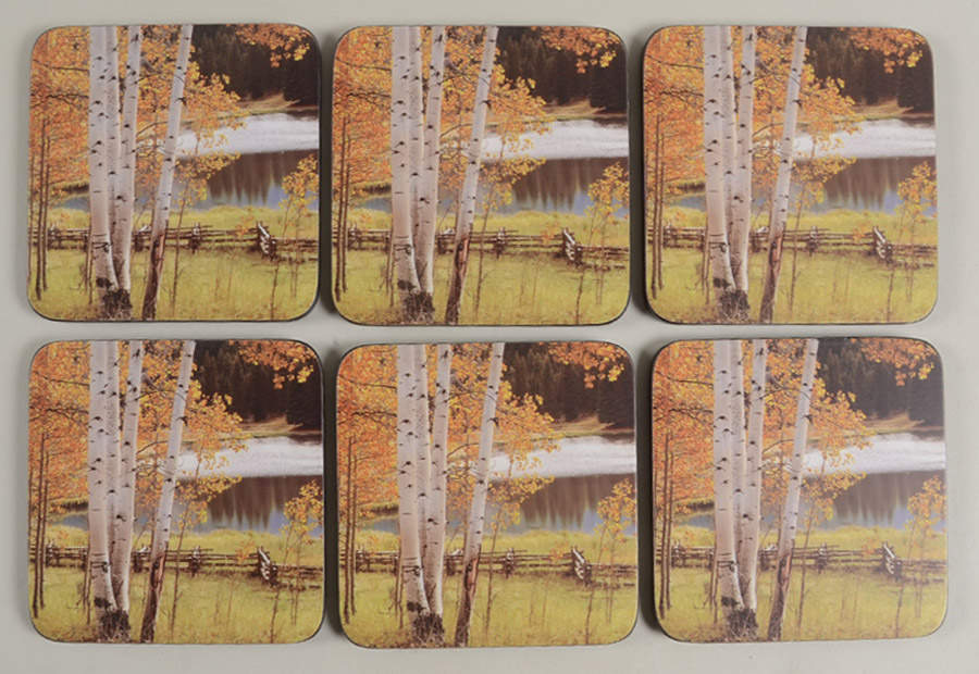 Coasters Square Corkback Coaster - Set of 6 by Pimpernel International-1