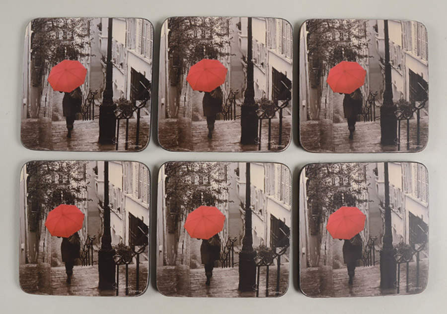 Coasters Square Corkback Coaster - Set of 6 by Pimpernel International-1