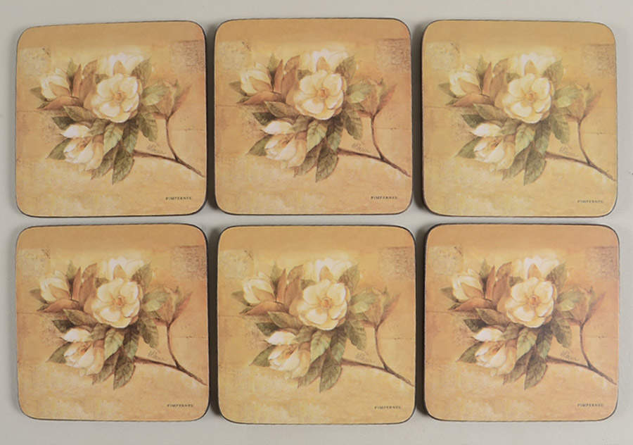 Coasters Square Corkback Coaster - Set of 6 by Pimpernel International-1