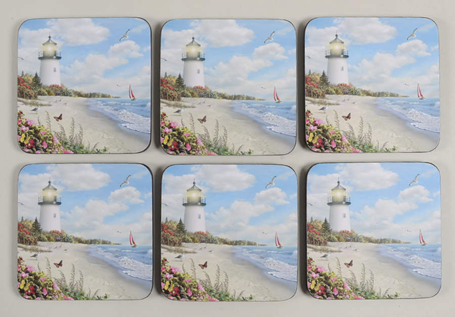 Coasters Square Corkback Coaster - Set of 6 by Pimpernel International-1