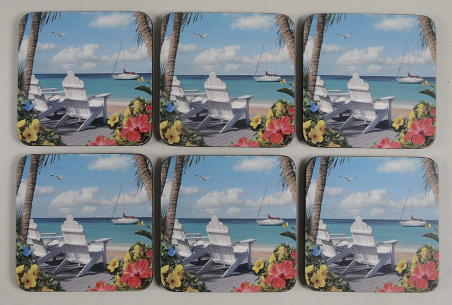 Coasters Square Corkback Coaster - Set of 6 by Pimpernel International-1