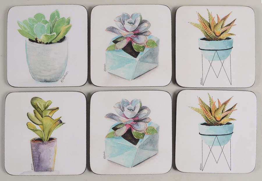 Coasters Square Corkback Coaster - Set of 6 by Pimpernel International-1