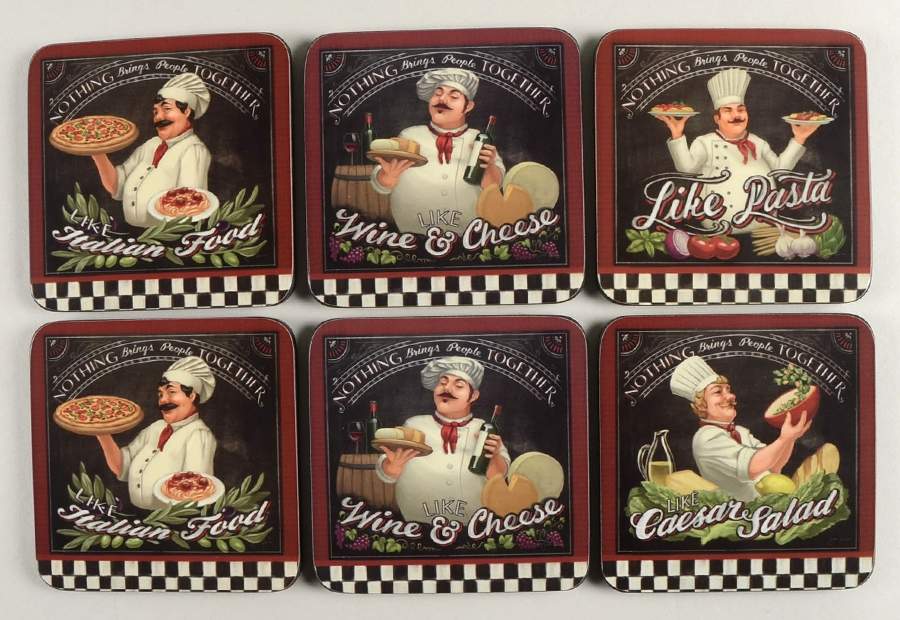 Coasters Square Corkback Coaster - Set of 6 by Pimpernel International-1