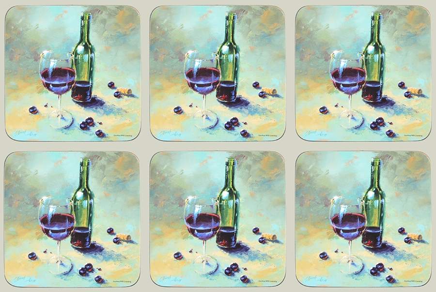 Coasters Square Corkback Coaster - Set of 6 by Pimpernel International-1
