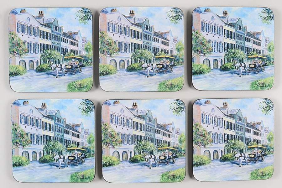 Coasters Square Corkback Coaster - Set of 6 by Pimpernel International-1