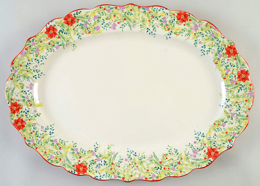 Holiday Cheer 21" Oval Serving Platter by Pioneer Woman-1