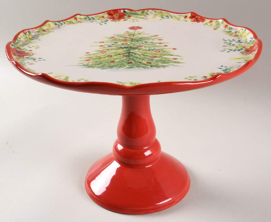 Holiday Cheer 10" Diameter Pedestal Cake Stand by Pioneer Woman-1