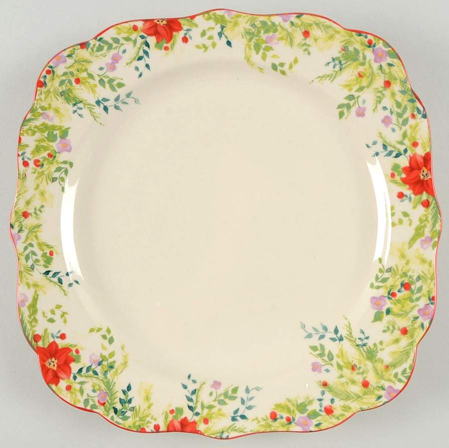 Holiday Cheer Square Dinner Plate by Pioneer Woman-1