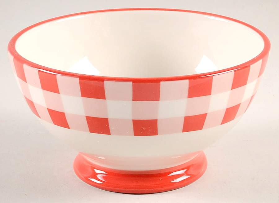 Charming Check Footed Soup/Cereal Bowl by Pioneer Woman-1