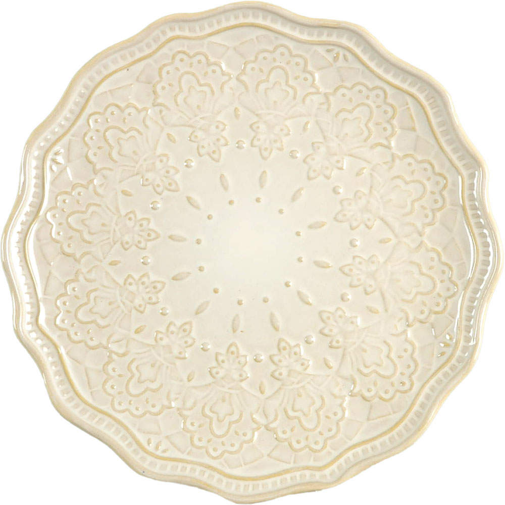 Farmhouse Lace Linen Salad Plate by Pioneer Woman-1
