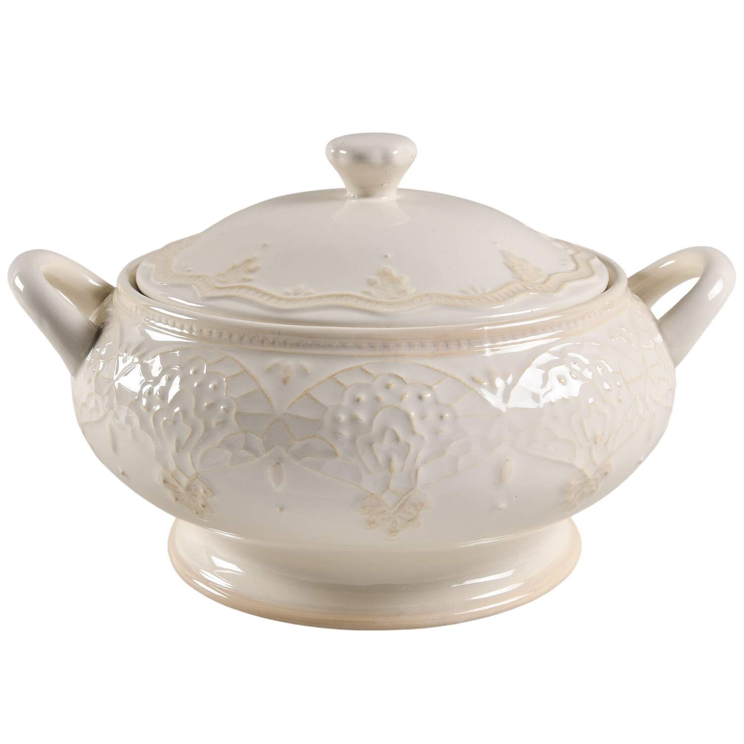 Farmhouse Lace Linen Tureen &  Lid by Pioneer Woman-1