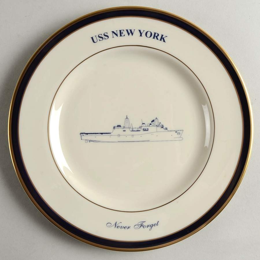 USS New York Salad Plate by Pickard-1