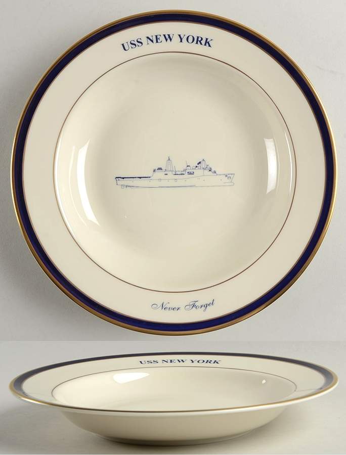 USS New York Large Rim Soup Bowl by Pickard-1