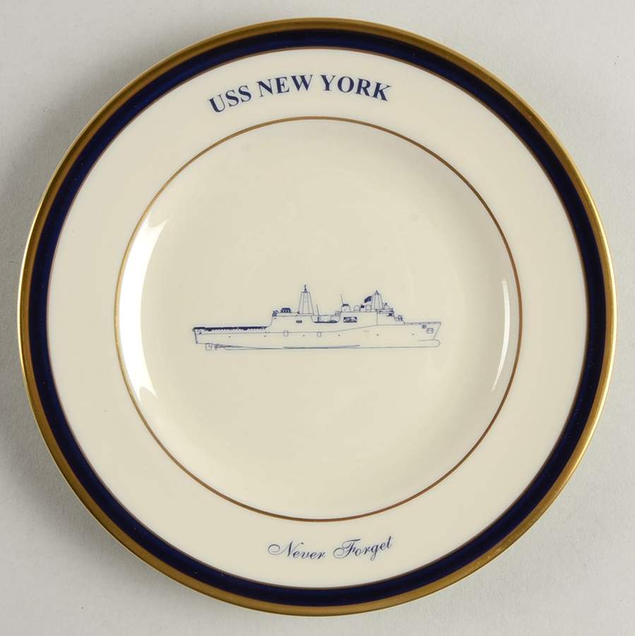USS New York Bread & Butter Plate by Pickard-1
