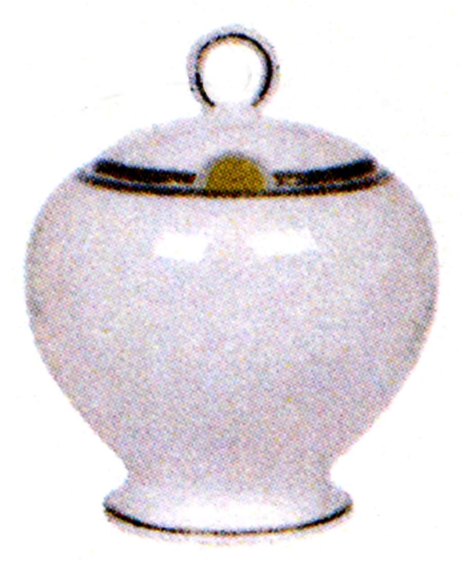 Nathalie Platinum Sugar Bowl & Lid by Porsgrund-1