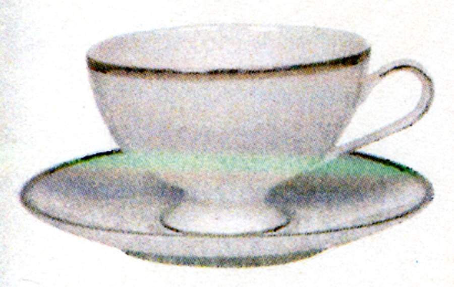 Nathalie Platinum Footed Cup & Saucer Set by Porsgrund-1
