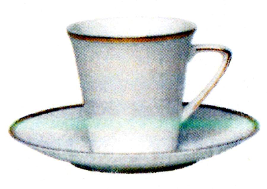 Nathalie Gold Flat Cup & Saucer Set by Porsgrund-1