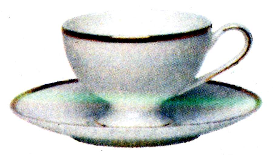 Nathalie Gold Footed Cup & Saucer Set by Porsgrund-1