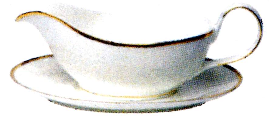 Nathalie Gold Gravy Boat & Underplate by Porsgrund-1