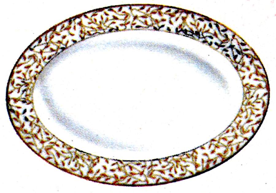 Cecilie Gold 16" Oval Serving Platter by Porsgrund-1