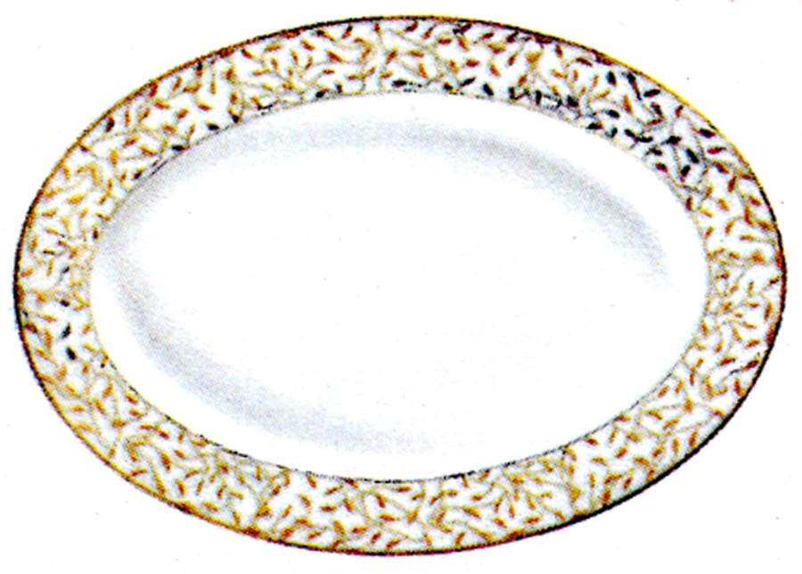 Cecilie Gold 15" Oval Serving Platter by Porsgrund-1