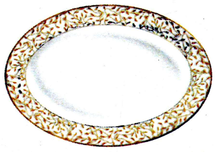 Cecilie Gold 12" Oval Serving Platter by Porsgrund-1
