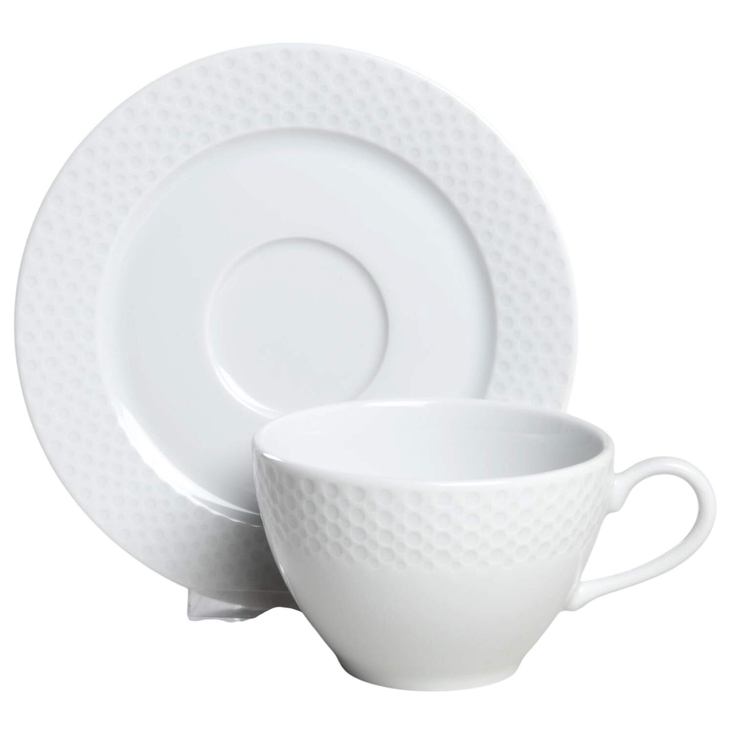 Perle Flat Cup & Saucer Set by Pillivuyt-1