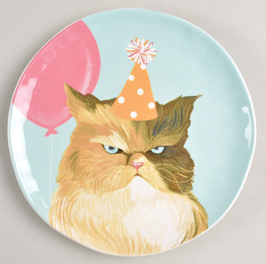 Party Cats Salad/Dessert Plate by Pier 1-1