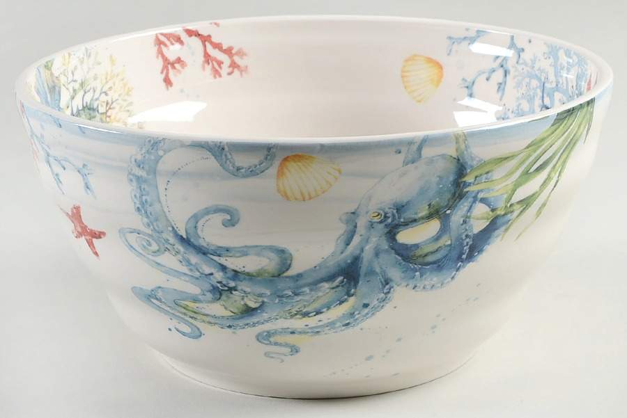 Sea Life 9" Round Serving Bowl by Pier 1-1
