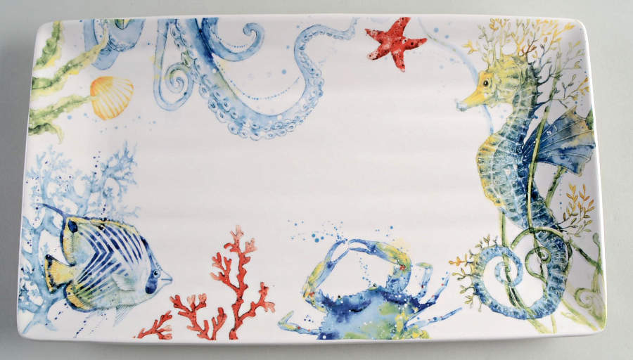 Sea Life 14" Rectangular Serving Platter by Pier 1-1