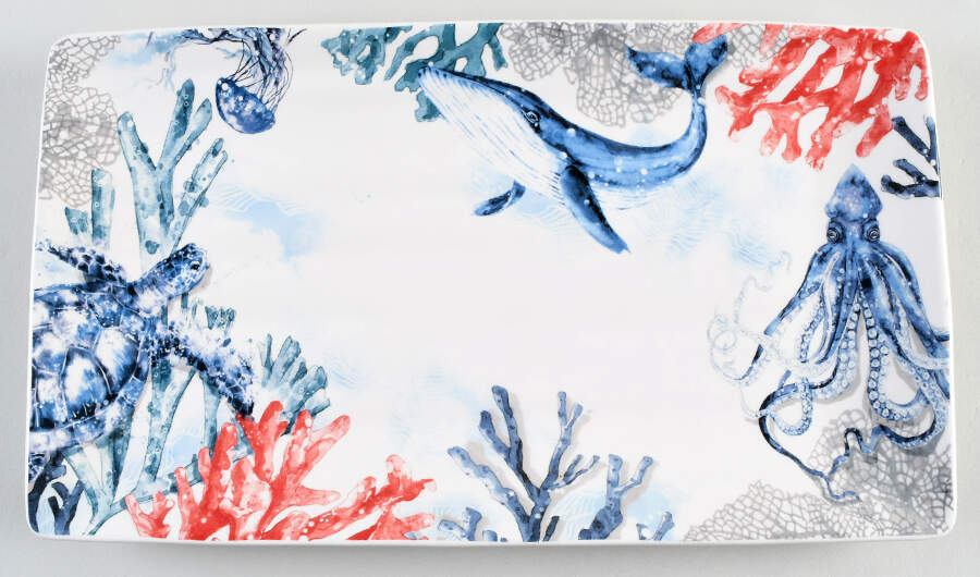 Sea Life 14" Rectangular Serving Platter by Pier 1-1