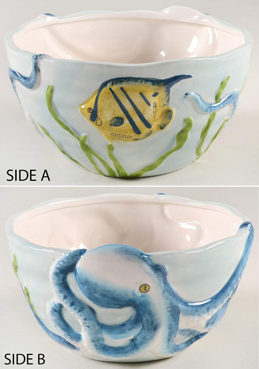 Sea Life 8" Round Serving Bowl by Pier 1-1