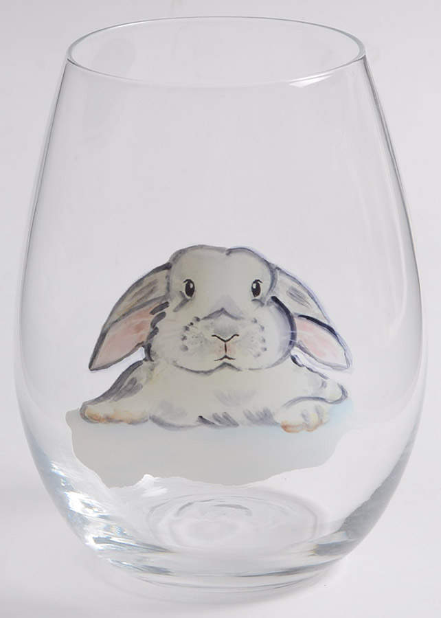 Elegant Gray Bunnies Glassware Stemless Wine by Pier 1-1
