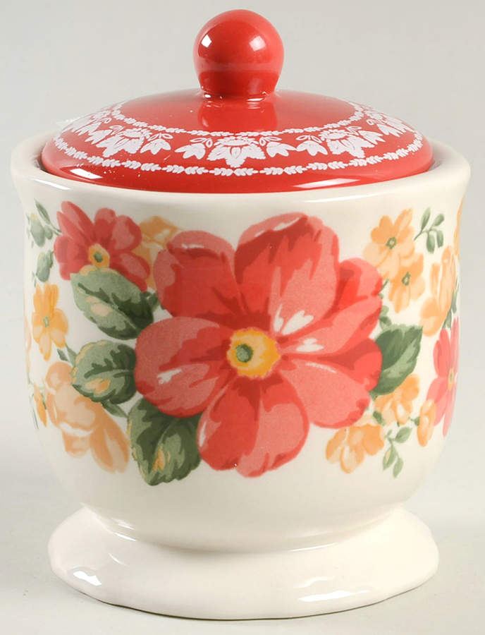 Vintage Floral Sugar Bowl & Lid by Pioneer Woman-1
