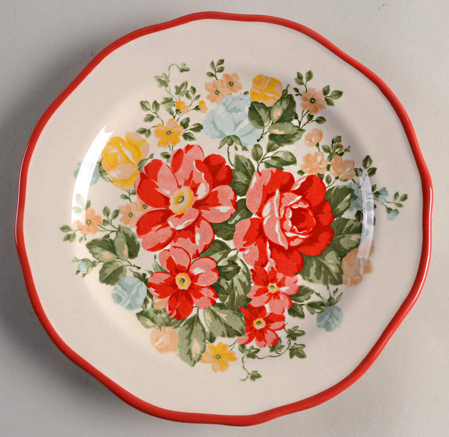 Vintage Floral Salad Plate by Pioneer Woman-1