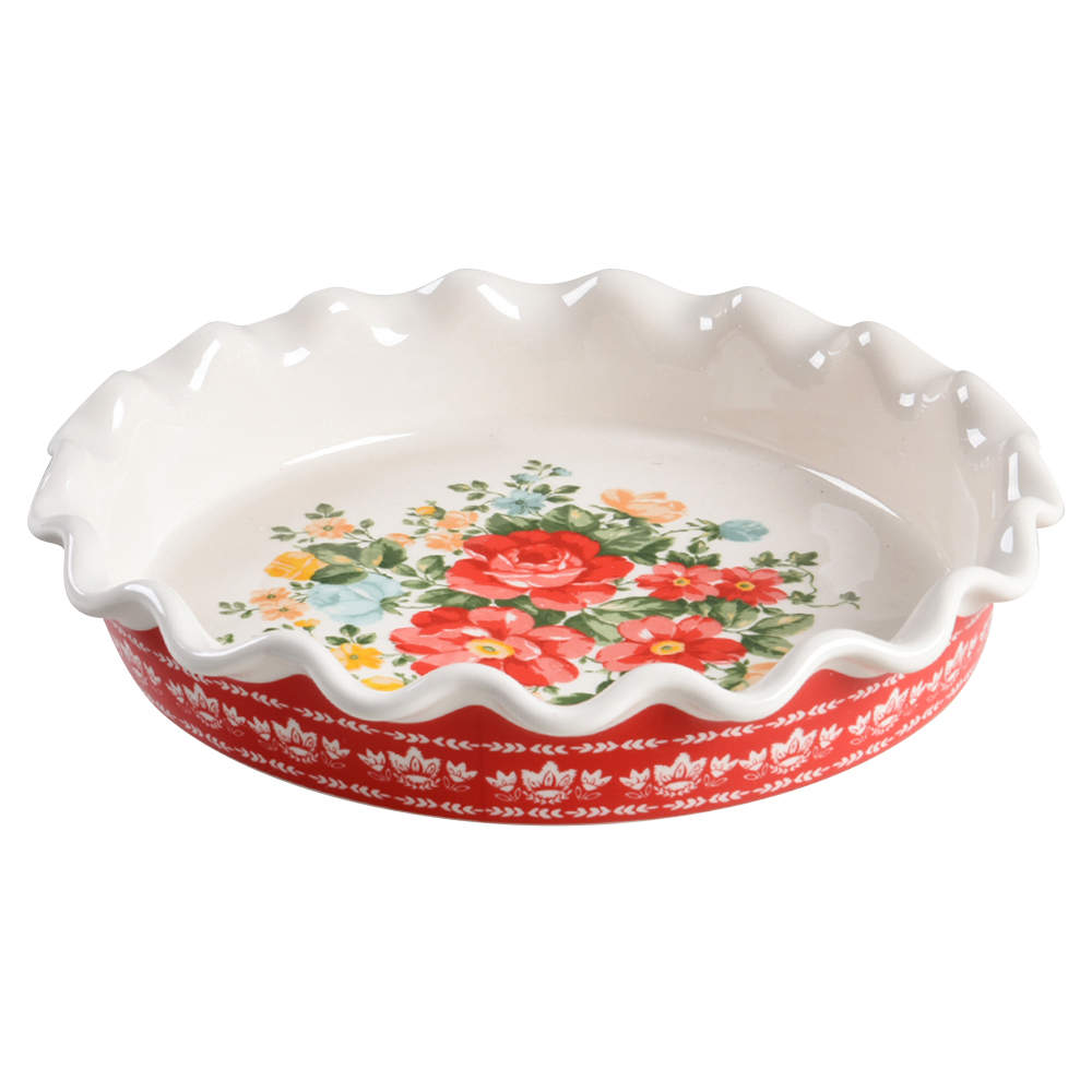 Vintage Floral 10" Pie Baking Plate by Pioneer Woman-1