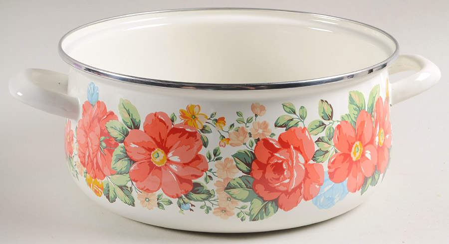 Vintage Floral 4 Qt Dutch Oven W/No Lid by Pioneer Woman-1