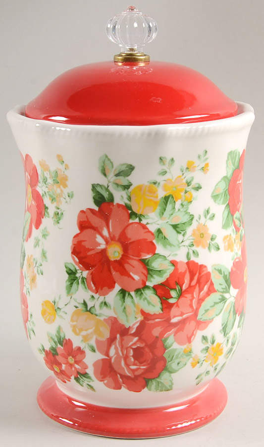 Vintage Floral Medium Canister & Lid by Pioneer Woman-1