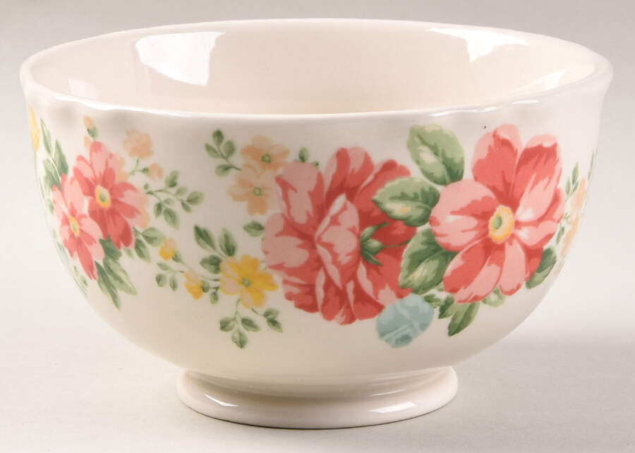 Vintage Floral Footed Soup/Cereal Bowl by Pioneer Woman-1