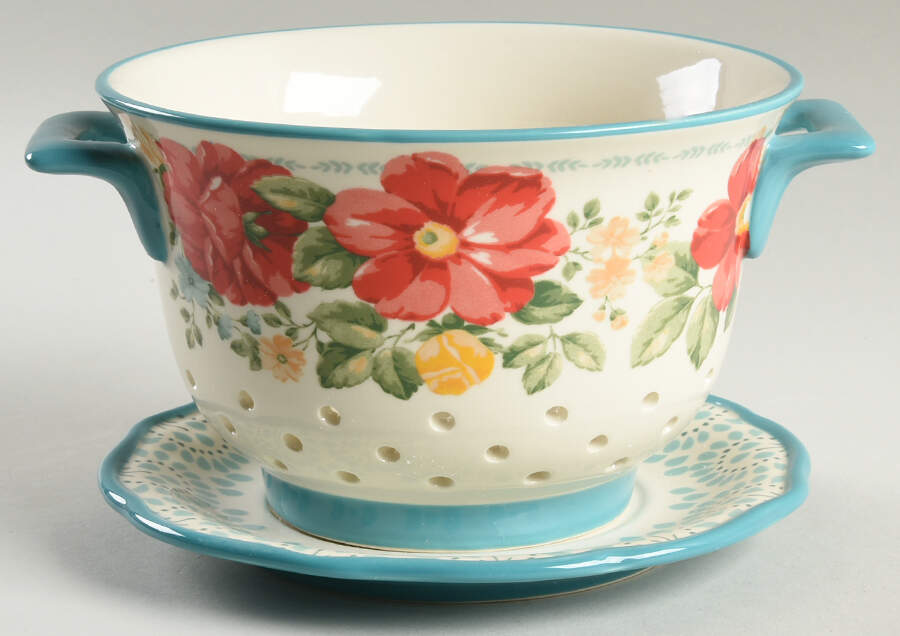 Vintage Floral Drip Plate for 1.5 Quart Colander by Pioneer Woman-1