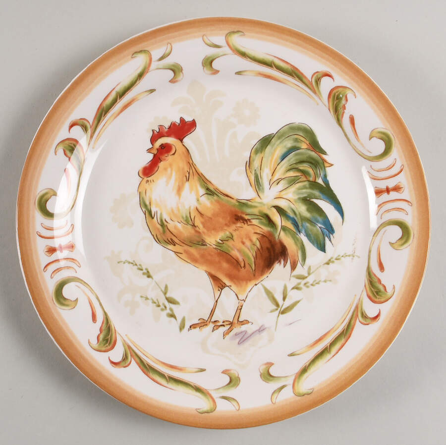 Sunset Rooster Salad Plate by Pier 1-1