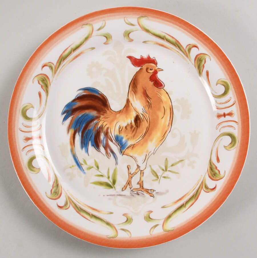 Sunset Rooster Salad Plate by Pier 1-1