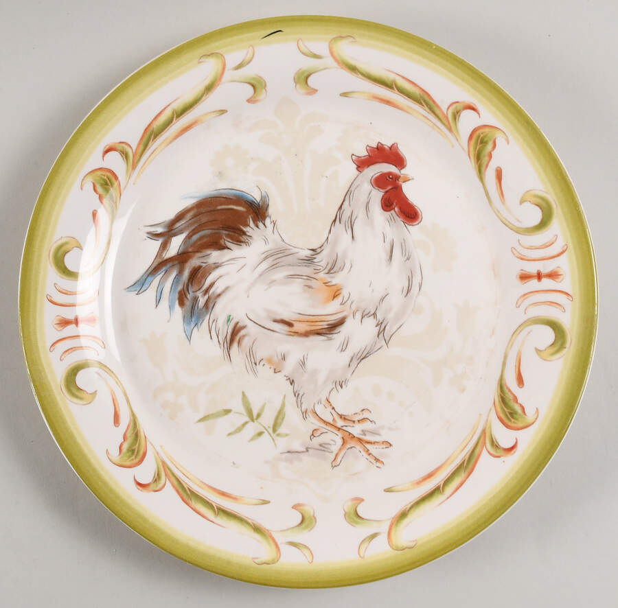 Sunset Rooster Salad Plate by Pier 1-1