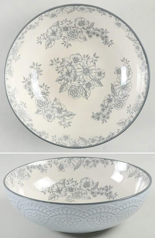 Gabriela Gray 8" Individual Pasta Bowl by Pfaltzgraff-1
