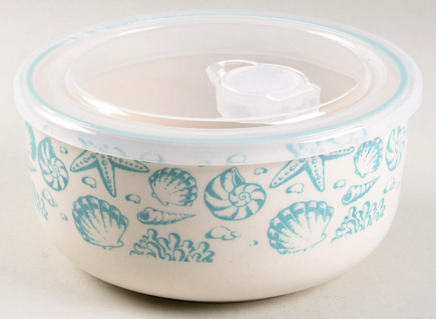 Venice (Aqua) 6" Storage Bowl Ceramic with Plastic Lid by Pfaltzgraff-1